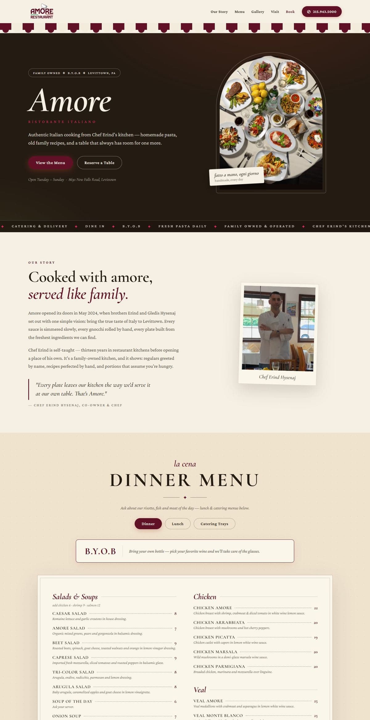 Amore Restaurant: Faqe restoranti